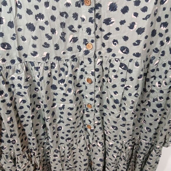 Mud Pie Animal Print Tiered Lomg Sleeve Mini Dress - Picture 11 of 11